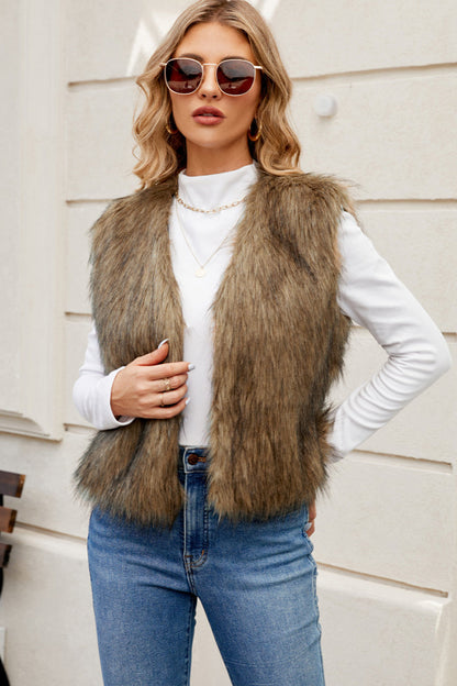 Dulcira | Faux Fur Vest Elegant and Timeless Soft Comfort