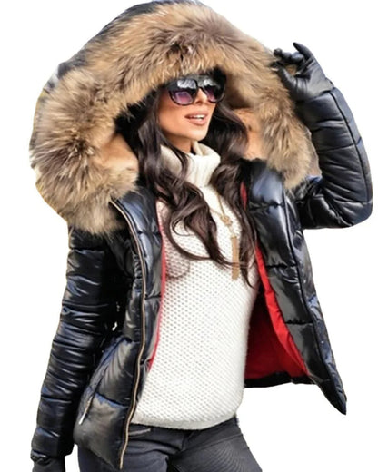 Dulcira | Women's Winter Jacket with Hood and Faux Fur Lining
