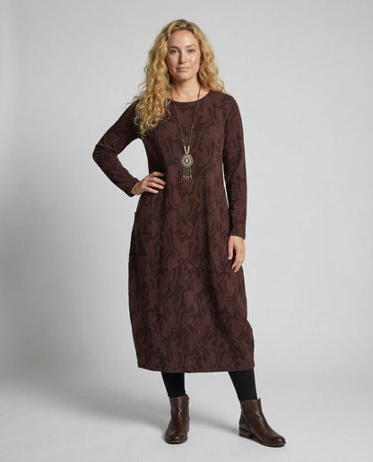 Dulcira | Long-Sleeved Pocket Dress with Print