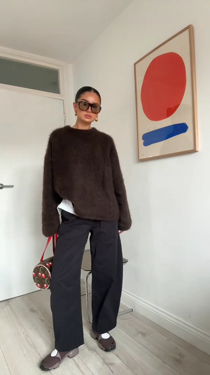 Dulcira | Pullover Mohair Mix Plus Size Fit Long Sleeves Round Neck