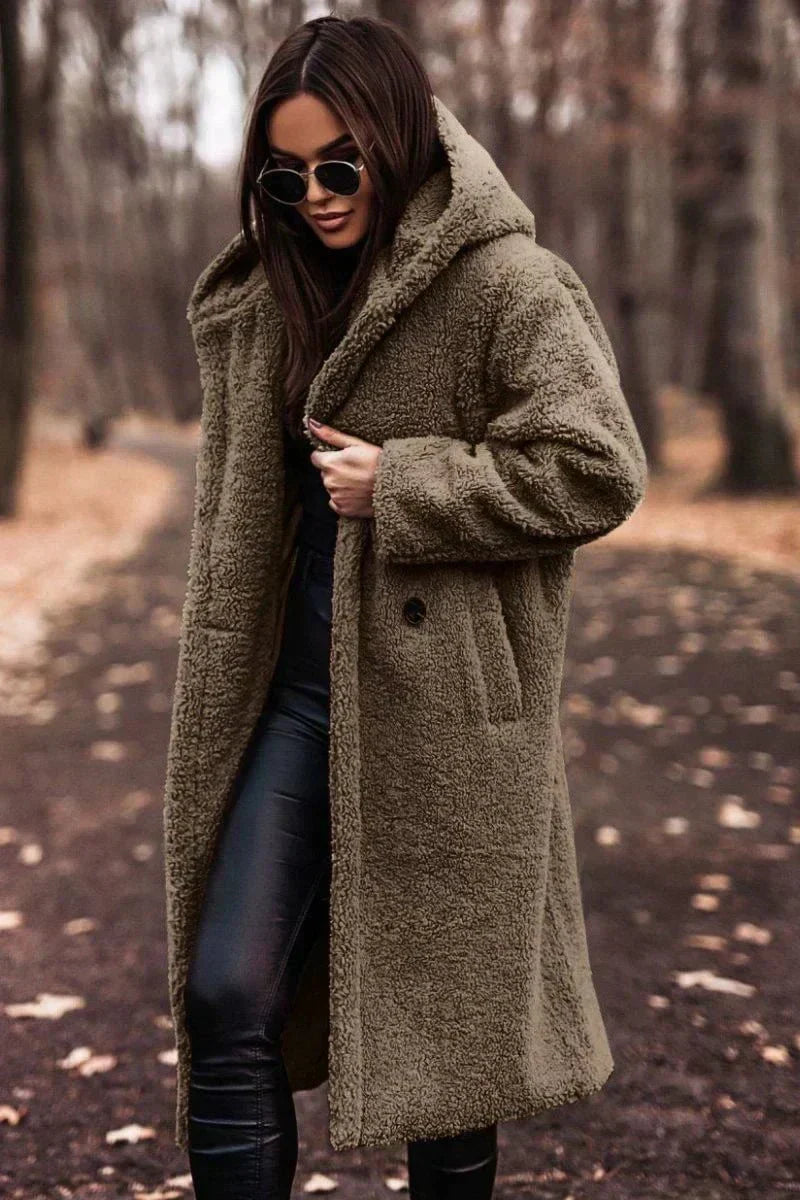 Dulcira | Long Coat Made Of Elegant Faux Fur Warmth and Timeless Style