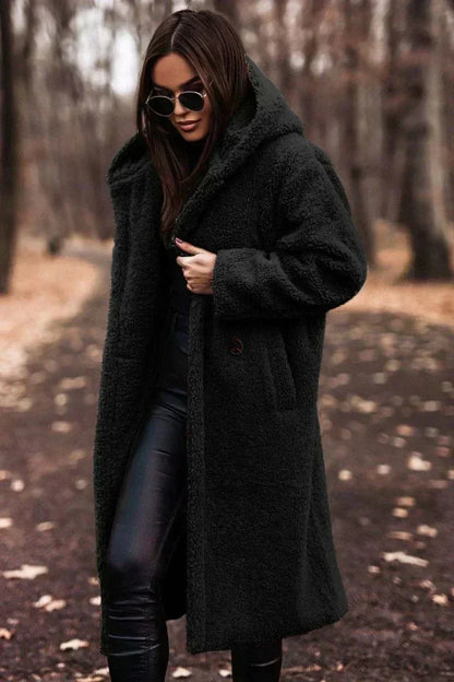 Dulcira | Long Coat Made Of Elegant Faux Fur Warmth and Timeless Style