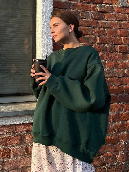 Dulcira | Women's Oversized Sweatshirt In Solid Color Design