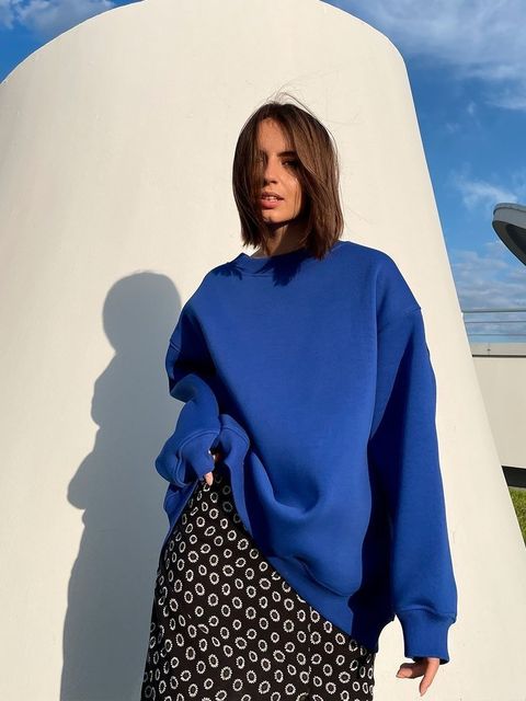 Dulcira | Women's Oversized Sweatshirt In Solid Color Design