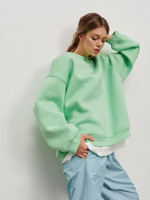 Dulcira | Women's Oversized Sweatshirt In Solid Color Design