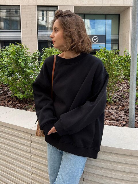 Dulcira | Women's Oversized Sweatshirt In Solid Color Design