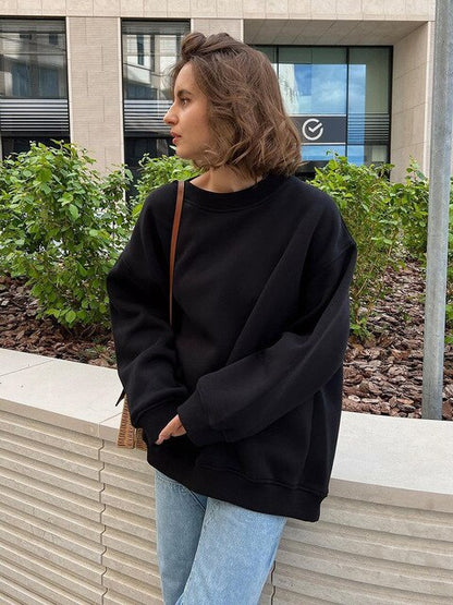 Dulcira | Women's Oversized Sweatshirt In Solid Color Design