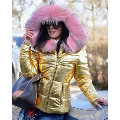 Dulcira | Women's Winter Jacket with Hood and Faux Fur Lining