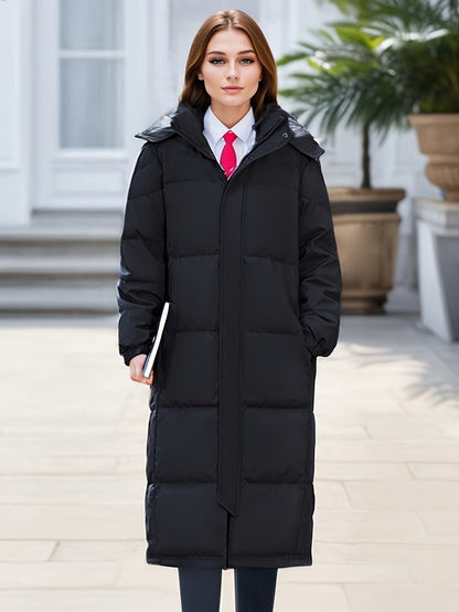 Dulcira | Women's Long Down Coat with Hood for Autumn/Winter