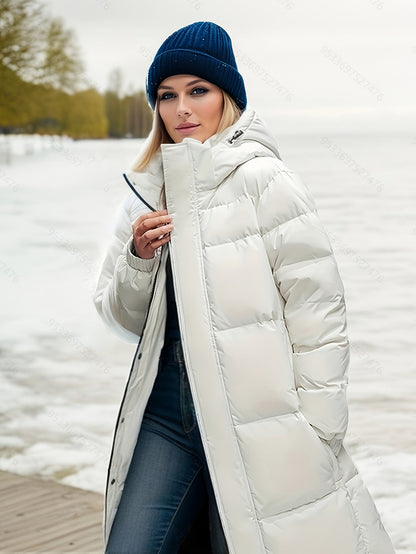 Dulcira | Women's Long Down Coat with Hood for Autumn/Winter