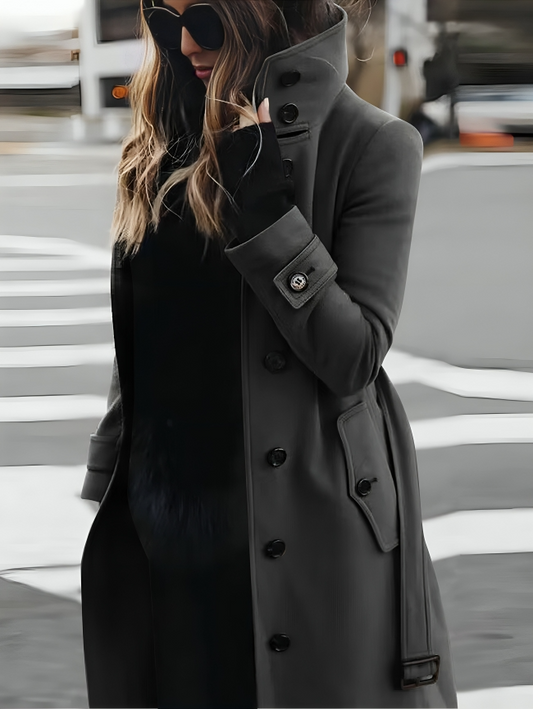 Dulcira | Women's Slim-Fit Long Sleeve Wool Winter Coat