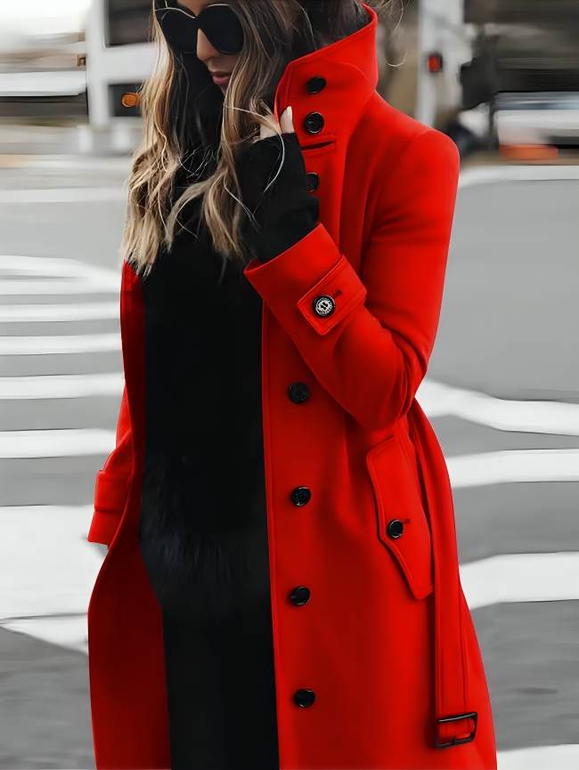 Dulcira | Women's Slim-Fit Long Sleeve Wool Winter Coat